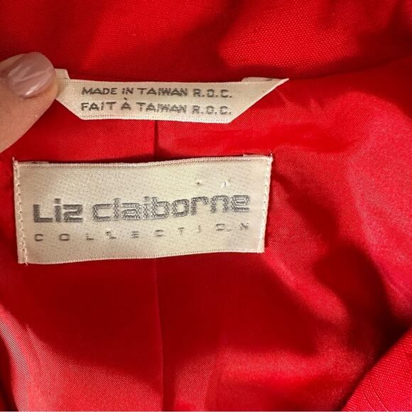 Vintage Cherry Red Silk Blend Bomber Jacket by Liz Claiborne 80s 90s jacket - Picture 9 of 11